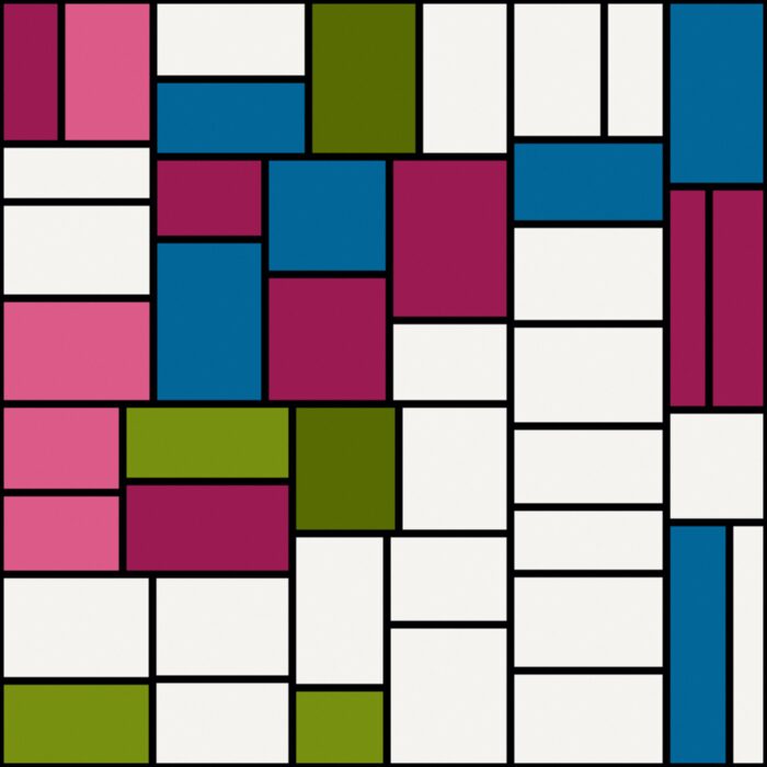 Composition of coloured rectangles in the style of Mondrian
