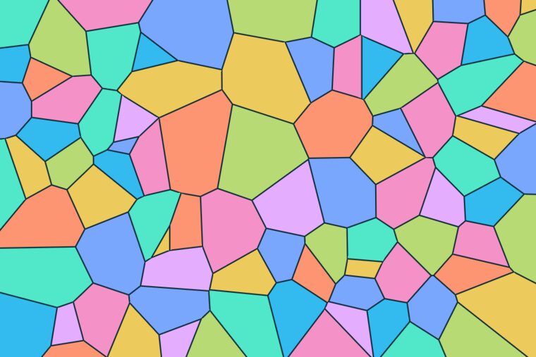 Voronoi diagram in pastel colours